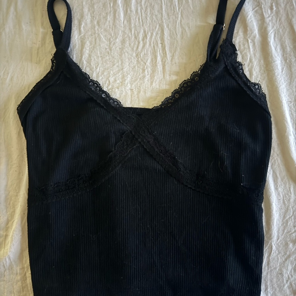 Forever 21 Black Lace Trim Tank Top